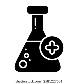 test tube icon in glyph style. lab glass icon in glyph style. research icon in glyph style