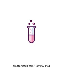 Test Tube Icon Illustration Vector, Chemical Lab tools icon.