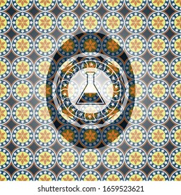 Prüflöhrensymbol im arabischen Abzeichen. Arabeske Einrichtung.