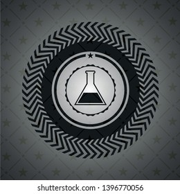 test tube icon inside dark badge