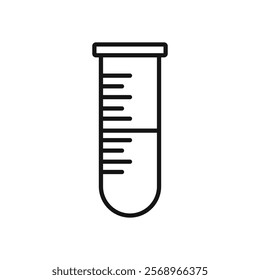 Test tube icon Isolated flat vector in outline