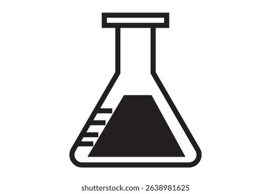 test tube icon, isolated on white background.