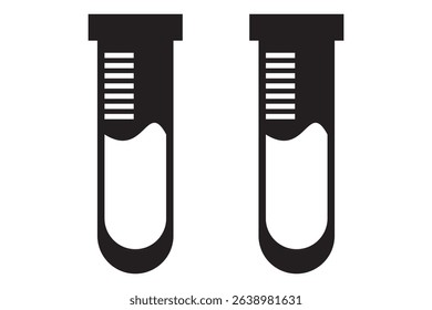 test tube icon, isolated on white background.