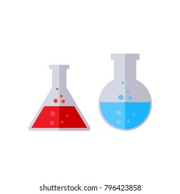 test tube icon isolated vector illustration on white transparent background. Flat style