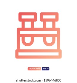 test tube icon in lineal gradient style. Vector logo design template. Modern design icon, symbol, logo and illustration. Vector graphics illustration and editable stroke. Isolated on white background.