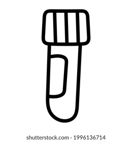 Test tube Icon, linear design of lab experiment