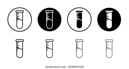 Logotipo lineal del icono del tubo de ensayo aislado