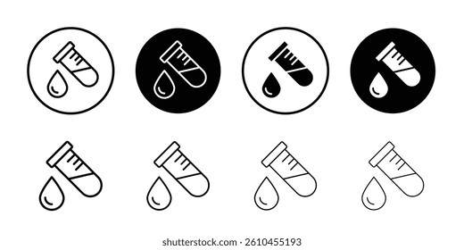 Test tube icon logo set vector