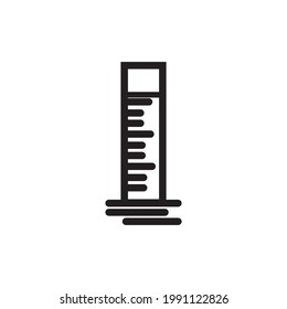 test tube icon or logo vector illustration of isolated sign symbol, vector illustration with high quality black outline.