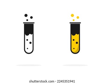 Test tube icon medical research science symbols for app web banner logo button icon - Vector