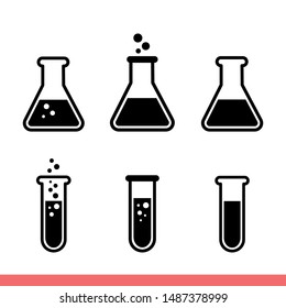 Test tube icon in modern flat design isolated on white background, lab vector illustration for web site or mobile app