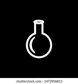 Test Tube Icon On Black Background. Black Flat Style Vector Illustration