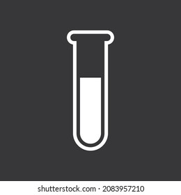 Test tube icon on grey background