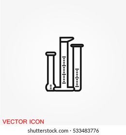 Test tube icon on white background