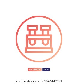 test tube icon in outline gradient style. Vector logo design template. Modern design icon, symbol, logo and illustration. Vector graphics illustration and editable stroke.