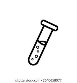 Test tube icon. Outline illustration of test tube icon for web design isolated on white background