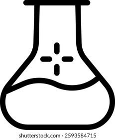 Test tube icon with an outline style, suitable for education, chemistry, and science themes.