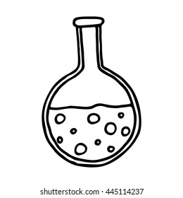 Test tube icon outlined on white background.