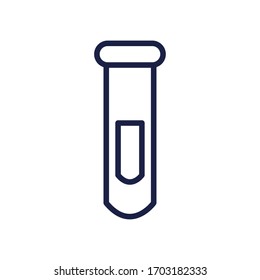 test tube icon over white background, line style, vector illustration