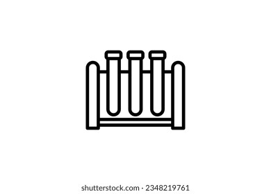 Symbol des Prüfmusters. Symbol im Zusammenhang mit der Bewertung. Zeilensymbol-Stil. Einfaches Vektordesign bearbeitet