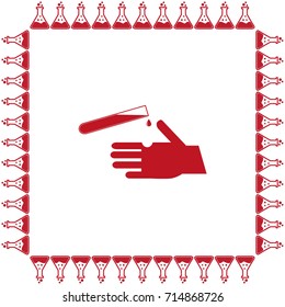 test tube icon risk for hand vector illustration