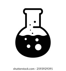 Test Tube Icon. Round Test Tube Illustration. For Scientific Experiments.