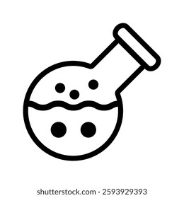 Test Tube Icon. Round Test Tube Illustration. For Scientific Experiments.