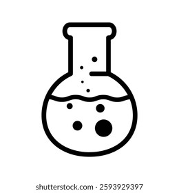 Test Tube Icon. Round Test Tube Illustration. For Scientific Experiments.