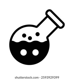 Test Tube Icon. Round Test Tube Illustration. For Scientific Experiments.