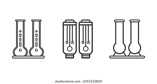 Test tube icon set. Black Test tube icon set on white background. Vector illustration
