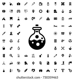 Test tube icon. set of filled medicine icons.
