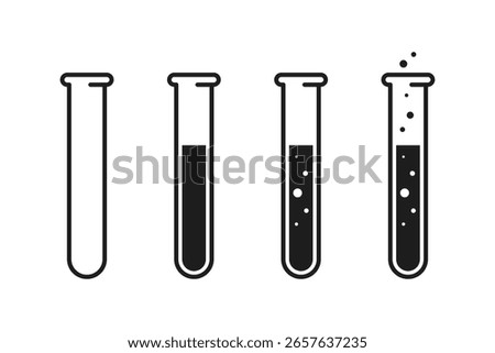 Test tube icon set. Laboratory test tube icon. Chemistry, laboratory, and medical design elements
