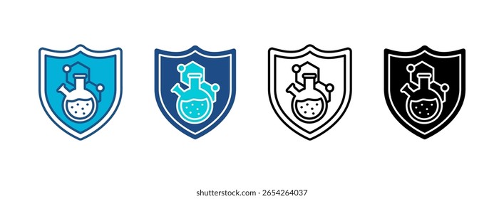 Test Tube Icon Set With Multiple Styles. Vector Illustration