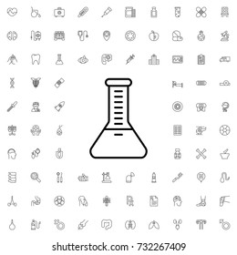 Test tube icon. set of outline medicine icons.