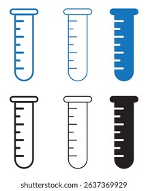 test tube icon set. test tube icon solid and line style. vector icons. eps file.