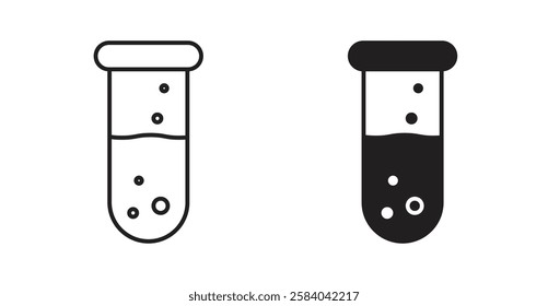 Test tube icon set in thin line. vector illustrations for web