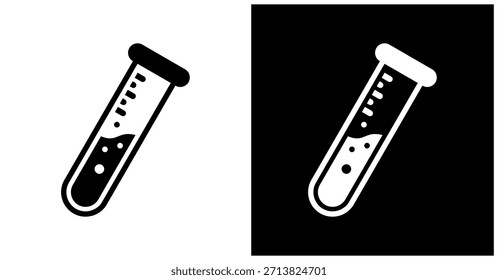 Test Tube Icon Set In White And Black Background