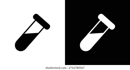 Test tube icon silhouette vector illustration isolated flat style