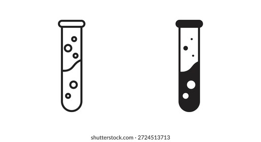 Test tube icon in simple flat trend modern graphic design abstract logotype element