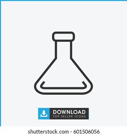 test tube icon. simple outline test tube vector icon. on white background.