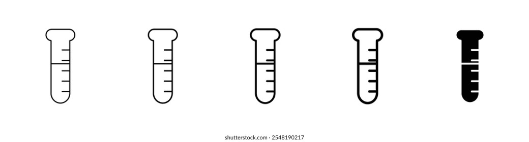 test tube icon Simple thin line logo set