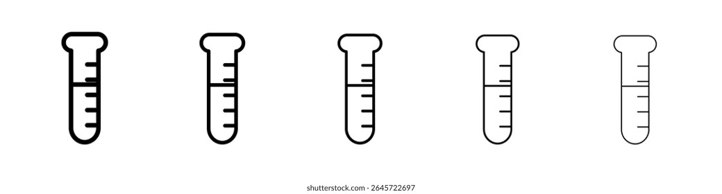 ícone do tubo de ensaio vetor simples contorno logotipo