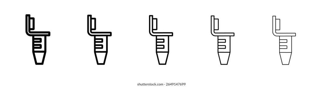 ícone do tubo de ensaio vetor simples contorno logotipo