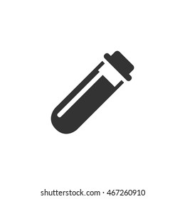 Test tube icon in single grey color. Science medical laboratory pharmacy