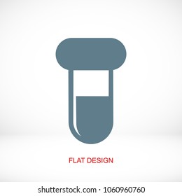test tube icon, stock vector illustration flat design style