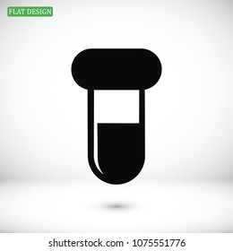test tube icon, stock vector illustration flat design style