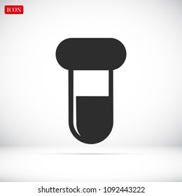 test tube icon, stock vector illustration flat design style