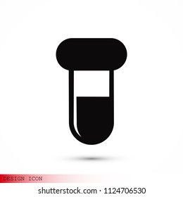 test tube icon, stock vector illustration flat design style