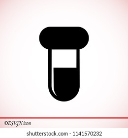 test tube icon, stock vector illustration flat design style