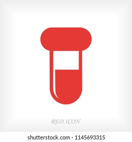 test tube icon, stock vector illustration flat design style